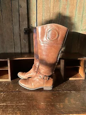 Vince Camuto VC-Phillie Distressed Tall Riding Boot Women’s Size 8M Tan Leather • $35