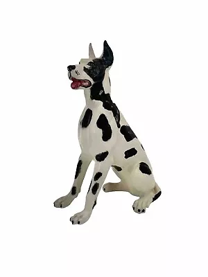 Dog Figurine Porcelain Great Dane Hand Painted Statue Signed Vintage Decor • $540