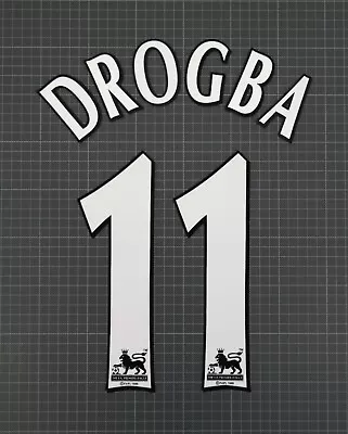 DROGBA #11 1997-2007 Player Size Premier League White Nameset Lextra • £12.20