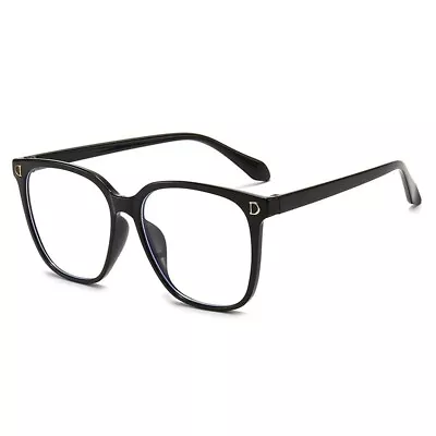 NEW Fake Black Square Frame Geek Glasses Clear Lens UV Protection Nerd Unisex • £4.99