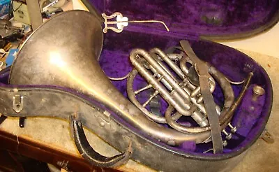 King / HN White Cleveland OH 3 Valve Mellophone. SN 67692 Silverplate 1915-1925 • $195