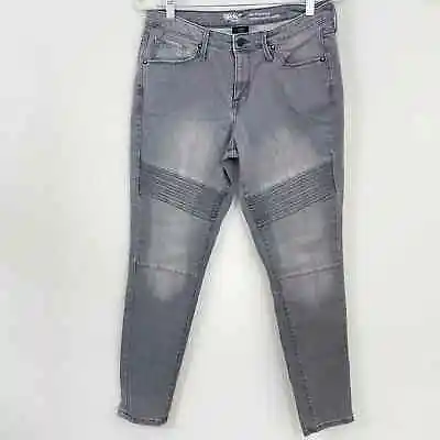 Mossimo Women's Moto Style Mid Rise Skinny Charcoal Gray Jeans Size 12 / 31 • $15.99