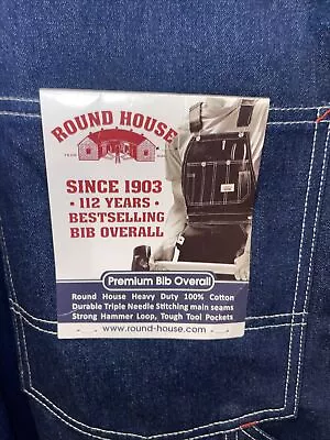 Round House Brand Overalls Mens 42x34 Jean Material 100% Cotton Brand New • $44.99