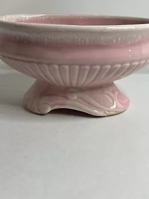 Vtg Pink Dripglaze Pedestal Planter • $11.50