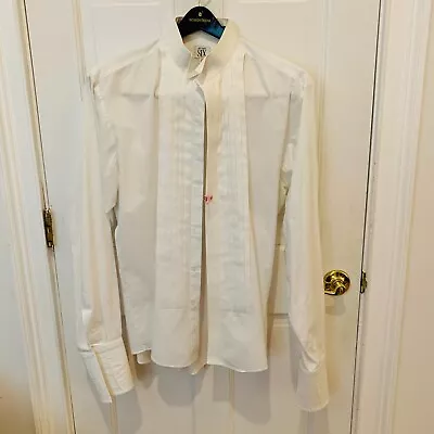 After Six Shirt Mens Extra Large 17 36 Button Up Tuxedo Dress Ruffle Vintage • $69.99