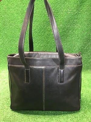 COACH Hamptons Black Leather Padded Laptop Business Tote #E1S-5209 Briefcase • $101.37