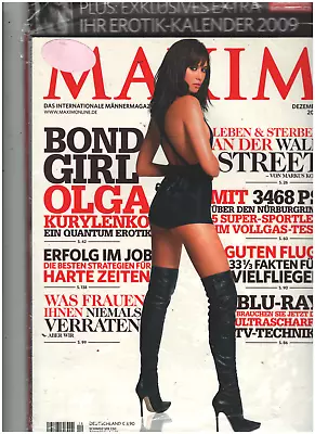 MAXIM Magazine Dezember 2008 W/ Calendar  (German) OLDA KURYLENKO-Bond Girl • $31.23