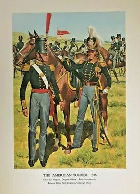 Vintage McBarron Military Art Print The American Soldier 1836 Ordnance Sergeant • $13.50