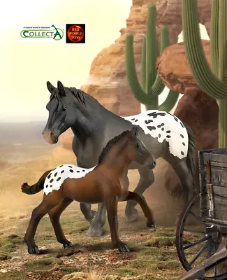£18 • Buy Sugarbush Draft Mare And Foal Appaloosa Horse Toy Model Figures By CollectA