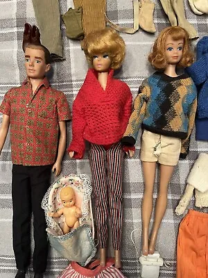 Barbie Ken Cousin Midge And The Baby. 1963 Vintage Dolls Made By Mattel.  • $225