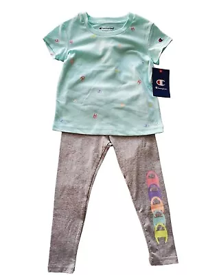 $15.99 • Buy 2 Piece Champion Outfit, Girls Size 3T, 4T, T Shirt, Pants, Leggings, MP