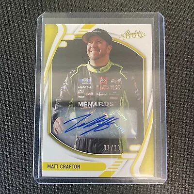 2022 Panini Chronicles Absolute Racing Matt Crafton Auto #13 Nascar 1/10 Gold • $80