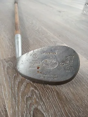ANTIQUE MacGregor HICKORY SHAFT GOLF Club Duralite Niblick 9-IRON Leather Grip  • $34.99