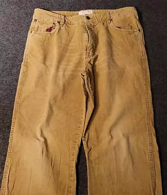 VINTAGE American Eagle Jeans Mens 33x32 Regular Bootcut Corduroy Brown Cotton C5 • $14.99