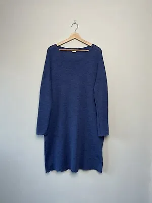 Blusbar By Basics 100% Merino Wool Blue Tunic Knit Jumper Dress Size S Women's • £39.99