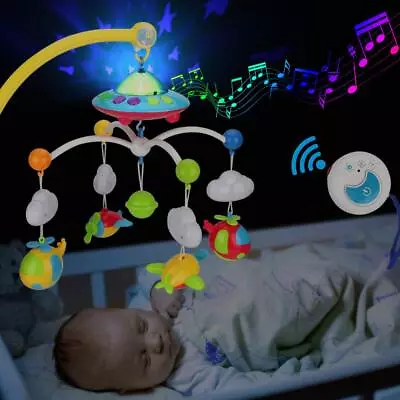 Baby Musical Crib Mobile Infant Bed Bell Toy Hanging Rotating Rattle Toy Remote • $24.11