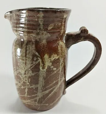 Karl Martz Pottery Brown County IN Small Brown Milk Pitcher Signed KM  • $219.99