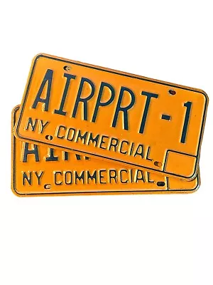 Vintage Lot Of 2 New York Commercial Airport License Plates Obsolete Heavy Metal • $125