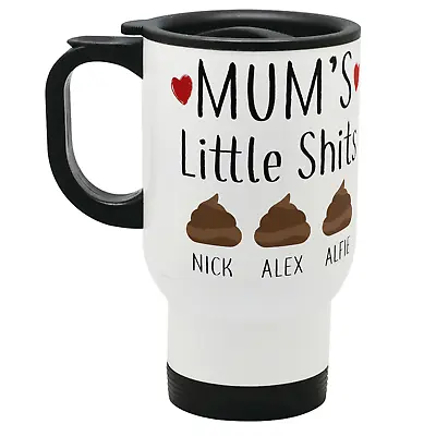 Mum Gift Personalised Mums Little Shits Travel Mug Mummy Nanny Mother's Day • £14.99