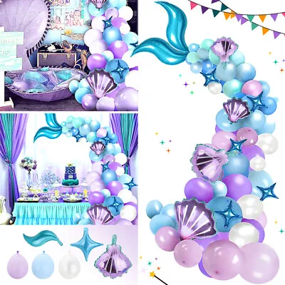 £8.99 • Buy 87X Mermaid Tail Balloon Arch Set Decor Baby Shower Kids Happy Birthday Party
