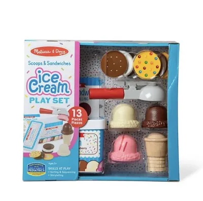 Melissa & Doug Scoops And Sandwiches 13-Piece Ice Cream Play Food Set • $32.99
