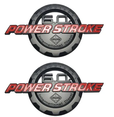  2x 6.0L Power Stroke International Side Fender Emblem Badge For F250 F350 Red • $25.98