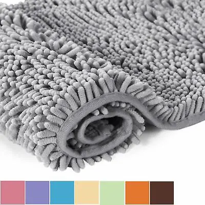 Non-Slip Absorbent Bath Shower Mat Rug Super Soft Chenille Machine Washable • £5.99