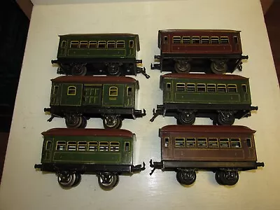 Convolute 6 Old Bing Scale 0 Sheet Metal Passenger Cars Mail Wagon • $144.42