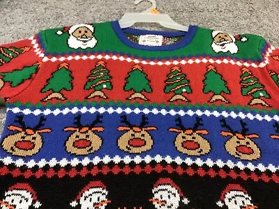 Christmas Sweater Mens Large Santa Reindeer Snowman Ginderbread Daisy’s Boutique • $19.95