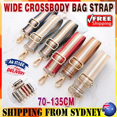New Crossbody Bag Handbag Belt Satchel Wide Adjustable Canvas Shoulder Strap AU • $12.49