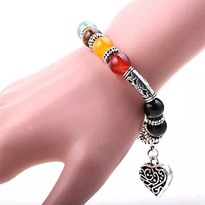 7 Chakra Bracelet Beaded Healing Reiki Natural Stone Elastic Bangle Jewelry Gift • $10.35