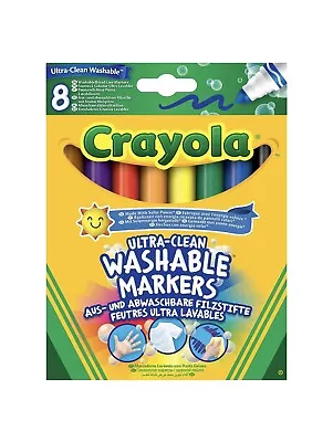 Crayola Ultra-Clean Washable Markers 8 Assorted Colours • £4.45