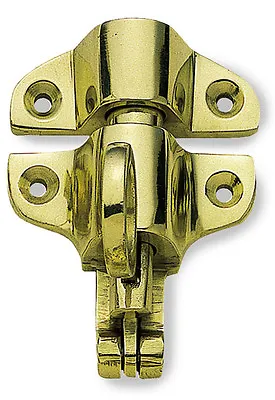 AUTO LOCK FANLIGHT CATCH - SOLID BRASS Or CHROME Loft/Cabinet/Sash Window Latch • £8.50