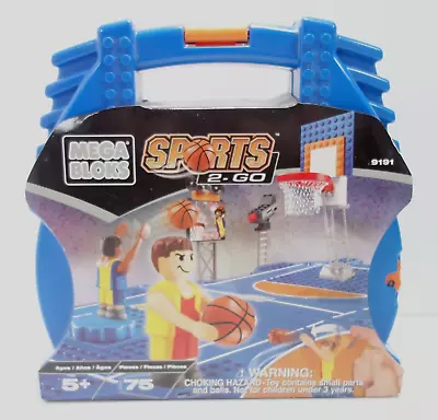 MEGA BLOKS Basketball Bricks Blocks Sports 2-Go NEW 75 Pc Travel Game Set NEW • $12.99