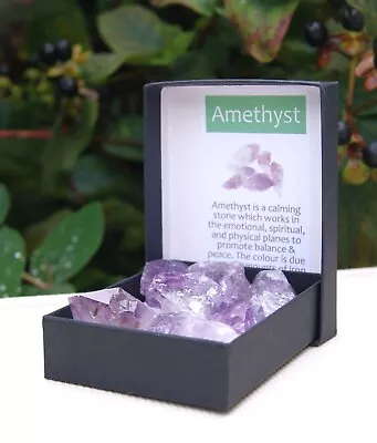 50g Amethyst Crystals Natural Healing Chakra In FREE Presentation Box • £7.99