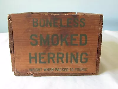 Vintage Wooden Boneless  Smoked Herring  Wooden Crate  Box • $35