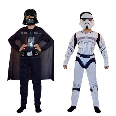 Star Wars Cosplay Darth Vader Costume The Force Awakens Stormtrooper Outfit Kid • £11.95