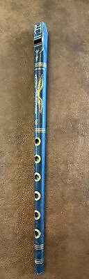 Antique Vintage German Eagle Tin Penny Whistle W Wood Black & Gold Horn • $42