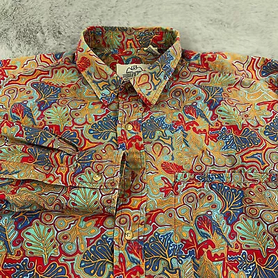 Vintage Desert Designs Shirt Mens Large Blue Psychedelic Abstract Southwestern • $32.11