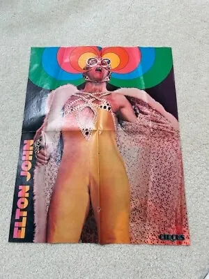 Elton John Preowned Centerfold Poster 161/2 X21 Inches 1970s • $12.95