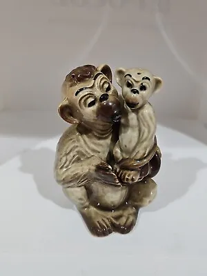 Ceramic Arts Studio Monkey And Nesting Baby Salt And Pepper Shakers K 18 • $19.95