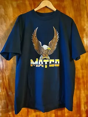 Vintage 90s MATCO Tools Eagle Single Stitch Made In USA Mens XL Black T-Shirt • $45
