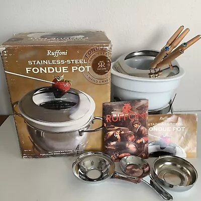 VTG Williams Sonoma Fondue Set  Stainless Steel Ruffoni Italy 1999 Missing Pot • $55