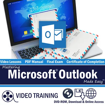 Learn Microsoft OUTLOOK 2019 & 365 Training Tutorial DVD/Digital Course 4 Hours • $25