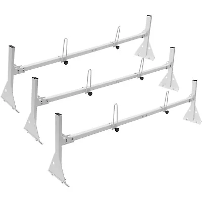 VEVOR Adjustable 56.3 -61.4  Full Size Van Roof Ladder Rack 3 Bar Steel 750lb • $113.99