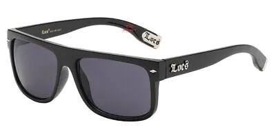 LOCS Flat Top Black Sunglasses Gangster Rapper Motorcycle Shades 91147-BK • $9.99