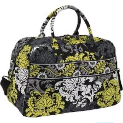 Vera Bradley Weekender Bag Baroque Retired Black Yellow White Gray HTF *Read • $35.95