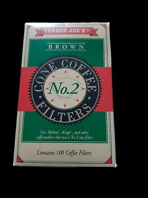 Trader Joe’s No. 2 Cone Coffee Filters Brown (100 Coffee Filters)NIB • $9