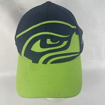 Seattle Seahawks Hat New Era 39Thirty 3930 NFL Blue & Green  Flex Fit Cap S/M • $9.75