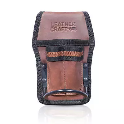 Leathercraft Fixed Hammer Holder Loop Oiltan Leather Brown 3 Small Tool Pockets • £11.99